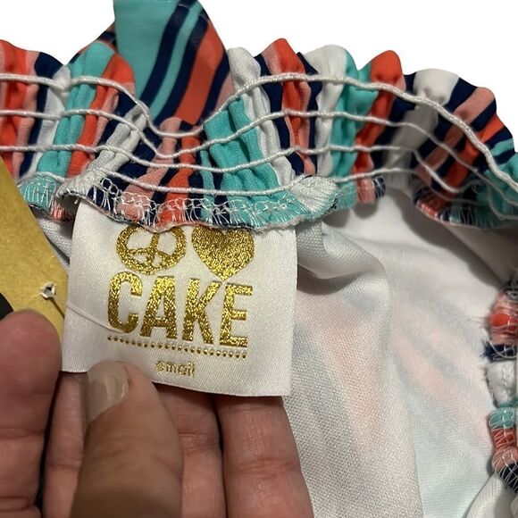 NEW Peace Love Cake Bright Stripe Shorts Size Small - Picture 3 of 11